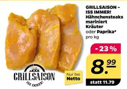 NETTO Grillsaison hähnchensteaks mariniert kräuter Angebot