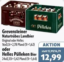 Aktiv Irma Grevensteiner Naturtrübes Landbier oder Helles Pülleken Bier Angebot