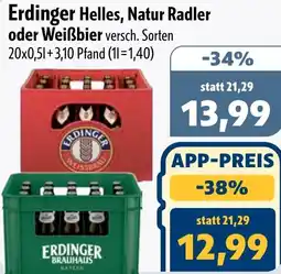 Aktiv Irma Erdinger Helles, Natur Radler oder Weißbier Angebot