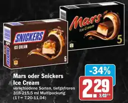 AEZ Mars oder Snickers Ice Cream Angebot