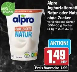 AEZ Alpro Joghurtalternative Natur oder Natur ohne Zucker Angebot