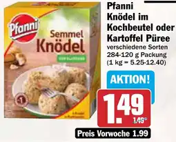 AEZ Pfanni Knödel im Kochbeutel oder Kartoffel Püree Angebot