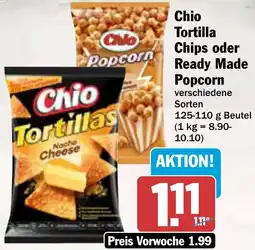 AEZ Chio Tortilla Chips oder Ready Made Popcorn Angebot