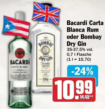 AEZ Bacardi Carta Blanca Rum oder Bombay Dry Gin Angebot