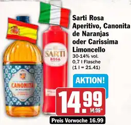 AEZ Sarti Rosa Aperitivo, Canonita de Naranjas oder Carissima Limoncello Angebot