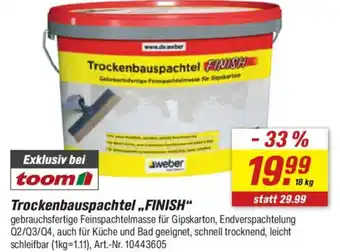 toom Baumarkt weber Trockenbauspachtel „,FINISH" Angebot