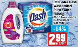 AEZ Dalli oder Dash Waschmittel Pulver oder Flüssig Angebot