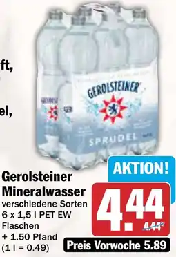 AEZ Gerolsteiner Mineralwasser Angebot