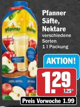 AEZ Pfanner Säfte, Nektare Angebot