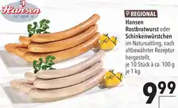 CITTI Markt Hansen Rostbratwurst oder Schinkenwürstchen Angebot