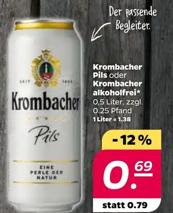 NETTO Krombacher Pils oder Krombacher alkoholfrei 0,5L Angebot