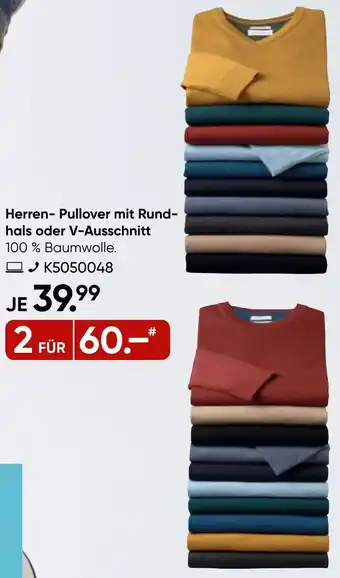 Galeria TOM TAILOR Herren Pullover mit Rundhals oder V-Ausschnitt Angebot