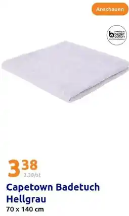 Action Capetown Badetuch Hellgrau Angebot