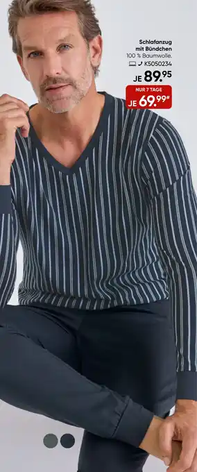 Galeria CALIDA Schlafanzug mit Bündchen Angebot