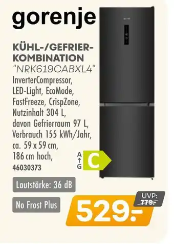 Möbel Kraft Gorenje kühl-/gefrierkombination nrk619cabxl4 Angebot