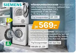 Möbel Kraft Siemens wärmepumpentrockner wq33g2d40 Angebot