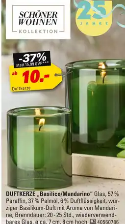Höffner Schöner wohnen duftkerze basilico/mandarino Angebot