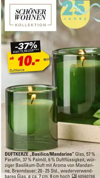 Höffner Schöner wohnen duftkerze basilico/mandarino Angebot
