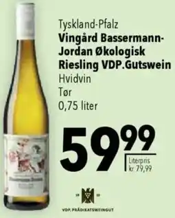 CITTI Markt Vingård Bassermann Jordan Økologisk Riesling VDP.Gutswein Angebot