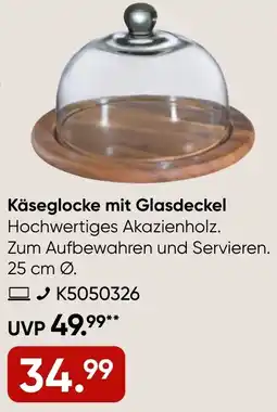 Galeria ZASSENHAUS Käseglocke mit Glasdeckel Angebot