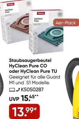 Galeria Miele Staubsaugerbeutel HyClean Pure CO oder HyClean Pure TU Angebot