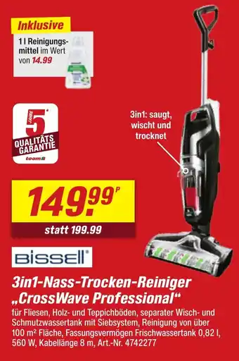 toom Baumarkt Bissell 3in1-Nass-Trocken-Reiniger ..CrossWave Professional" Angebot
