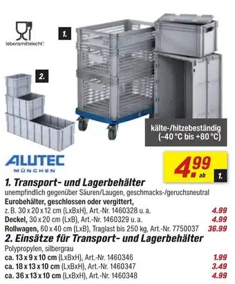 toom Baumarkt ALUTEC 2. Einsätze für Transport- und Lagerbehälter Angebot