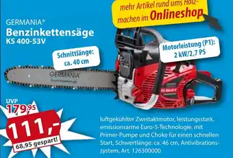 Sonderpreis Baumarkt GERMANIA Benzinkettensäge KS 400-53V Angebot