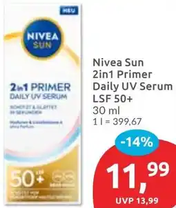 Budni Nivea Sun 2in1 Primer Daily UV Serum LSF 50+ Angebot