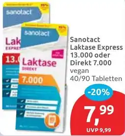 Budni Sanotact Laktase Express 13.000 oder Direkt 7.000 Angebot
