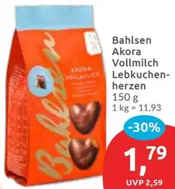 Budni Bahlsen Akora Vollmilch Lebkuchenherzen Angebot