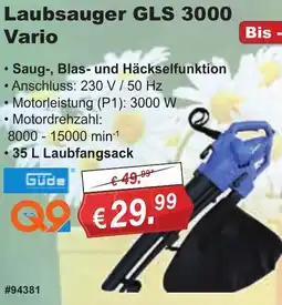 Stabilo Fachmarkt Güde Laubsauger GLS 3000 Vario Angebot