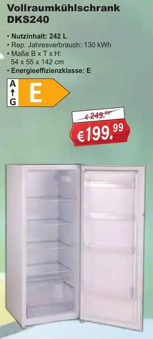 Stabilo Fachmarkt Vollraumkühlschrank DKS240 Angebot