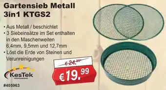 Stabilo Fachmarkt KesTek Gartensieb Metall 3in1 KTGS2 Angebot