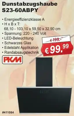 Stabilo Fachmarkt PKM Dunstabzugshaube S23-60ABPY Angebot