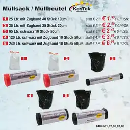 Stabilo Fachmarkt KesTek Müllsack / Müllbeutel Angebot