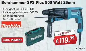 Stabilo Fachmarkt Makita Bohrhammer SPS Plus 800 Watt 26mm Angebot