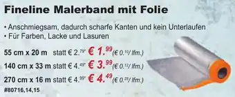 Stabilo Fachmarkt Fineline Malerband mit Folie Angebot