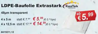 Stabilo Fachmarkt KesTek LDPE-Baufolie Extrastark Angebot