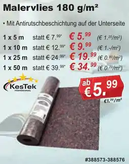 Stabilo Fachmarkt KesTek Malervlies 180 g/m² Angebot