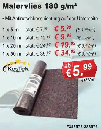 Stabilo Fachmarkt KesTek Malervlies 180 g/m² Angebot