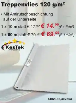 Stabilo Fachmarkt KesTek Treppenvlies 120 g/m² Angebot