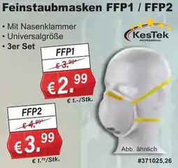 Stabilo Fachmarkt KesTek Feinstaubmasken FFP1 / FFP2 Angebot
