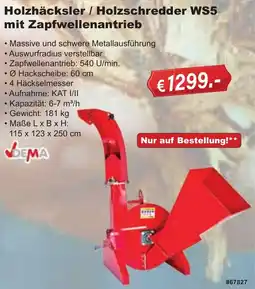 Stabilo Fachmarkt DEMA Holzhäcksler / Holzschredder WS5 mit Zapfwellenantrieb Angebot