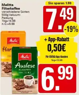 WEZ Melitta Filterkaffee Angebot