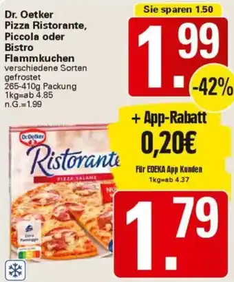 WEZ Dr. Oetker Pizza Ristorante, Piccola oder Bistro Flammkuchen Angebot