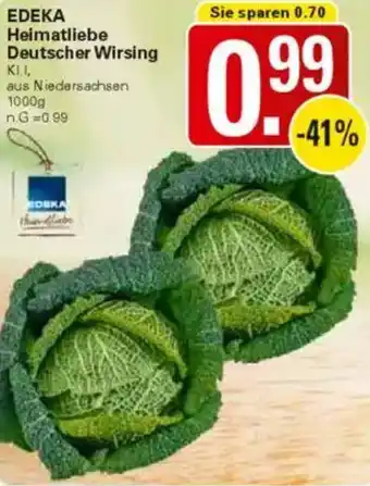 WEZ EDEKA Heimatliebe Deutscher Wirsing Angebot