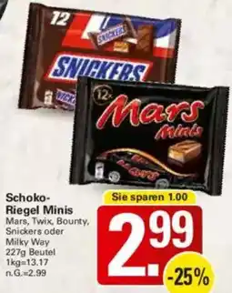 WEZ Schoko Riegel Minis Angebot