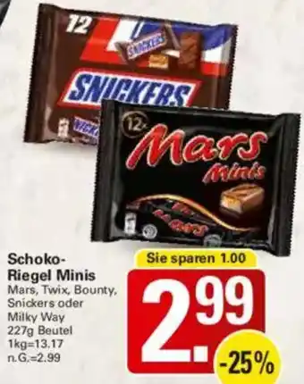 WEZ Schoko Riegel Minis Angebot