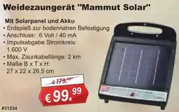 Stabilo Fachmarkt Weidezaungerät "Mammut Solar" Angebot